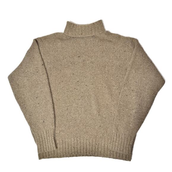 Vintage Polo Ralph Lauren Turtleneck Sweater Mens XL 100% Cashmere Beige Tweed - Picture 1 of 8